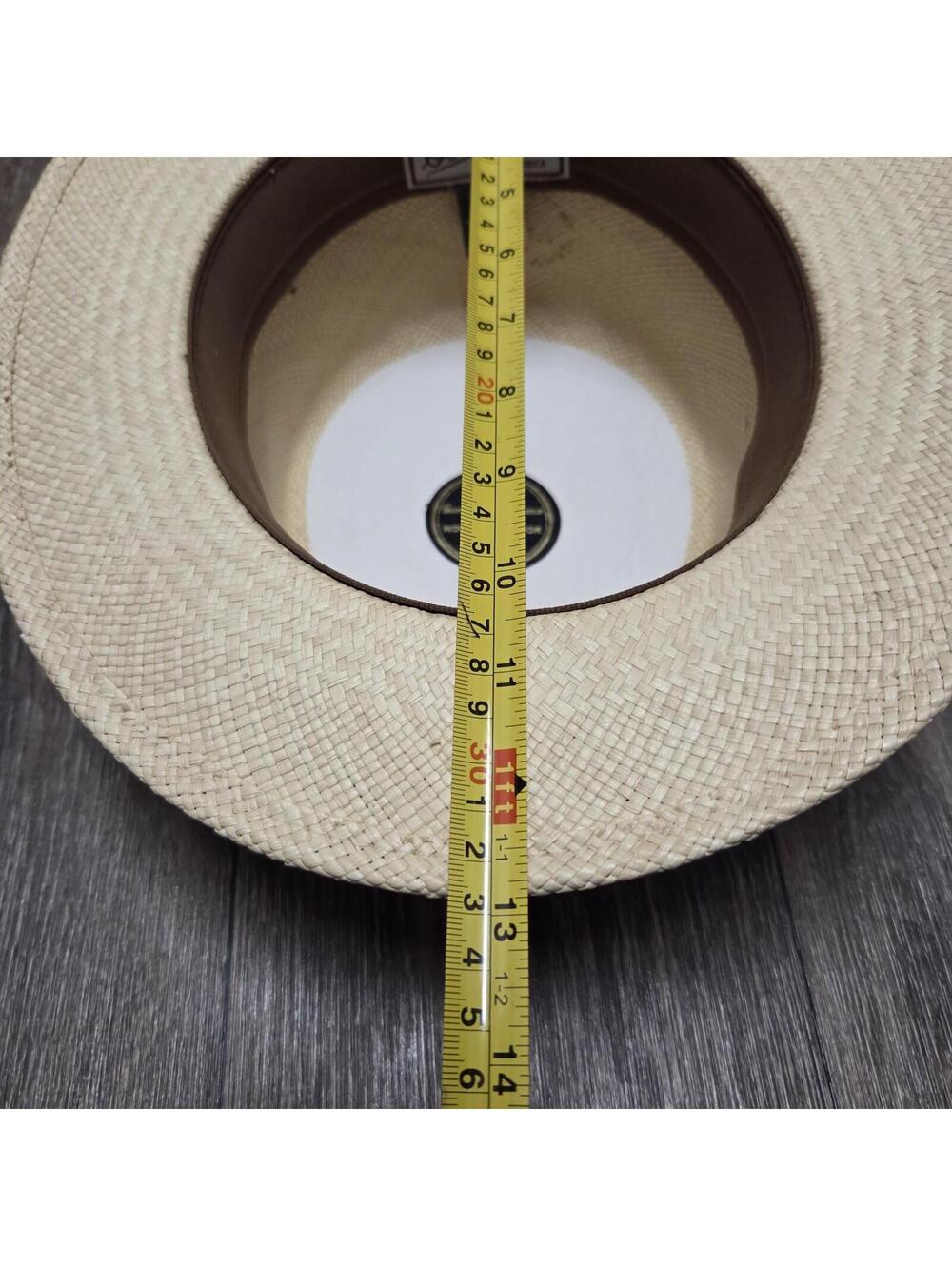 Rare Vintage Goorin Bros Straw Flat Top Sun Boater Hat Beige Size L Kai Kai ? - Picture 13 of 14